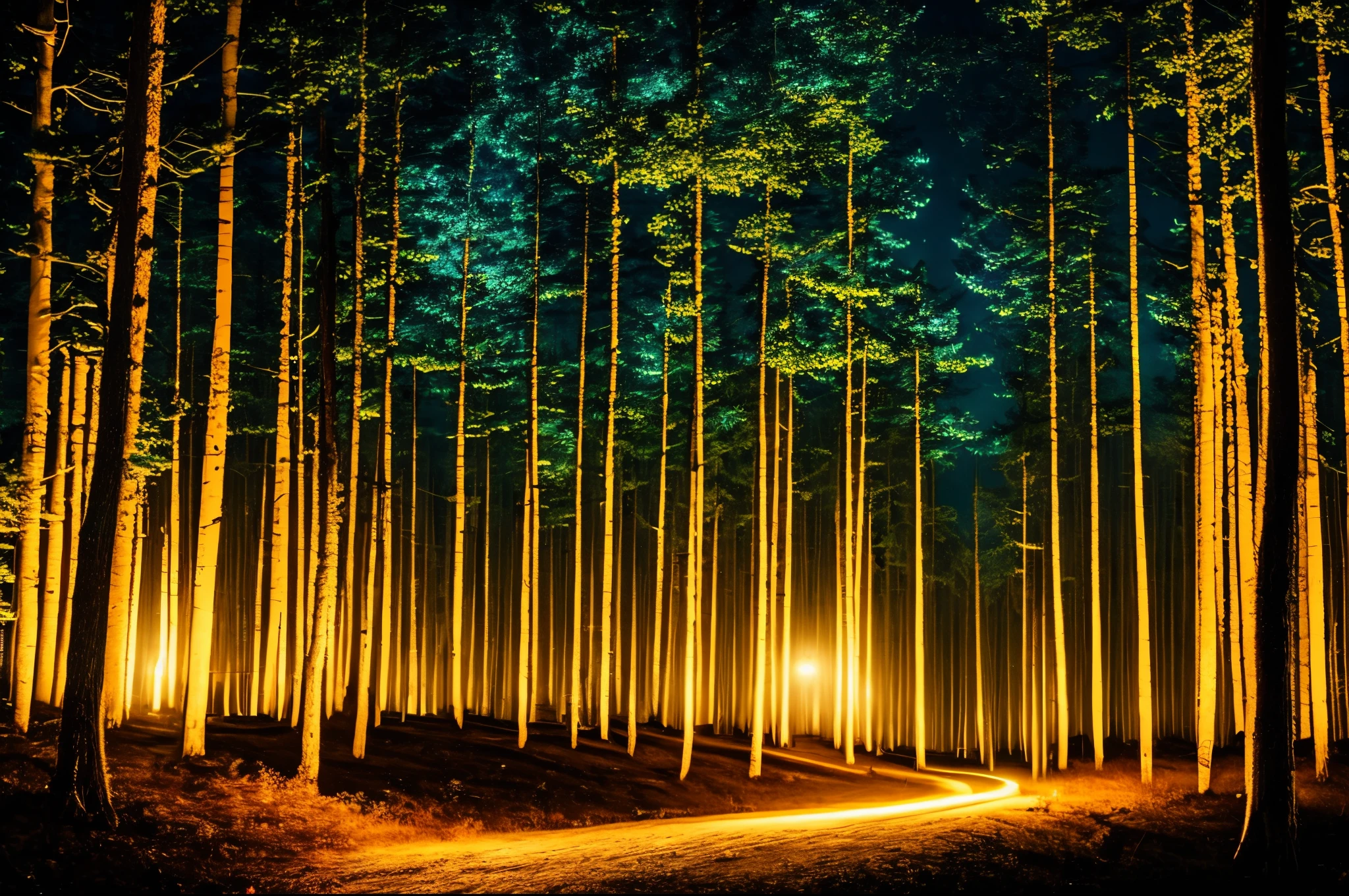 woods at night