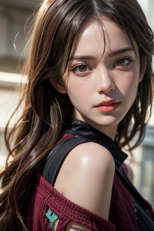 dressed, (photo realistic:1.4), (hyper realistic:1.4), (realistic:1.3), (smoother lighting:1.05), (increase cinematic lighting quality:0.9), 32K, 1girl,20yo girl, realistic lighting, backlighting, light on face, ray trace, (brightening light:1.2), (Increase quality:1.4), (best quality real texture skin:1.4), finely detailed eyes, finely detailed face, finely quality eyes, (tired and sleepy and satisfied:0.0), face closeup, t-shirts, (Increase body line mood:1.1), (Increase skin texture beauty:1.1)