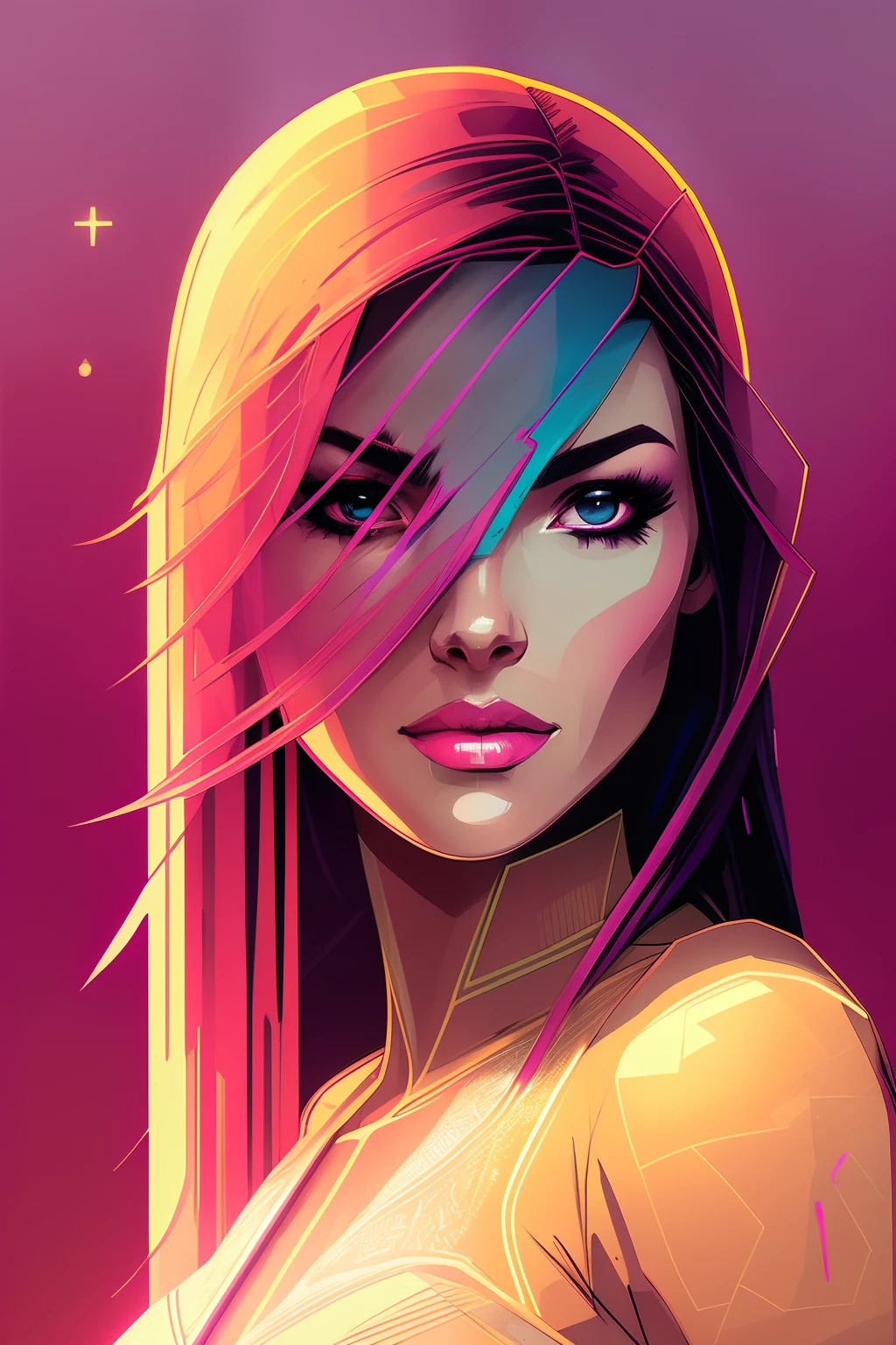 sthwve style nvinkpunk (symmetry: 1.1) (Portrait of flowers: 1.05) Woman as a beautiful goddess (Стиль Assassins Creed: 0.8), Pink, Gold and opal color scheme, Beautiful intricate face painting, Intricate, Elegant, Very detailed, digitalpainting, artstation, ConceptArt, Smooth, Sharp focus, illustartion, art by Greg Rutkowski and Alphonse Mucha, 8k