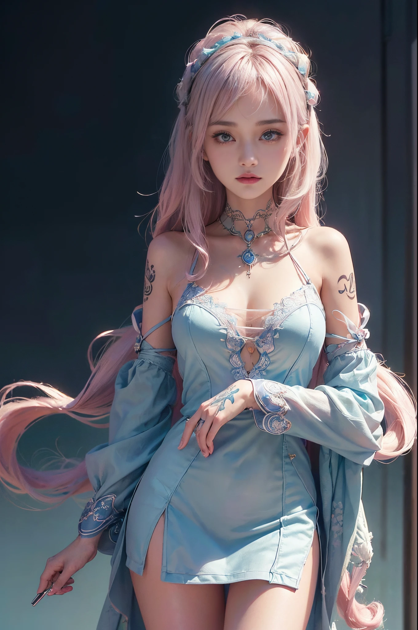 (1 girl, body covered in words, physical words:1.1, Tattooed (word) upon body:1.2),(tmasterpiece:1.4, Best quality at best),mediuml breasts,(Complicated details),Unity8k wallpapers,ultra - detailed,(pastelcolor:1.3),Beautiful and beautiful,ssee-through (The clothes ar),Detailed pubic hair,Alone,Simple background，