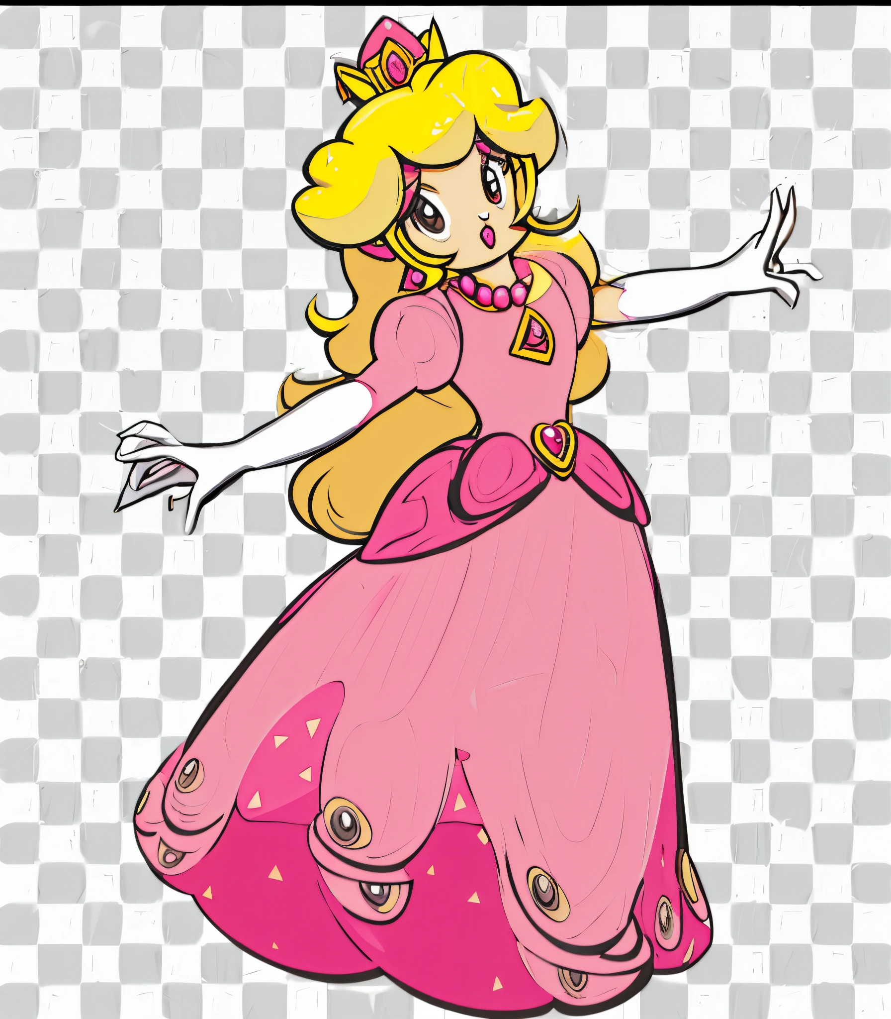 Cute style in pink dress,Detail redraw