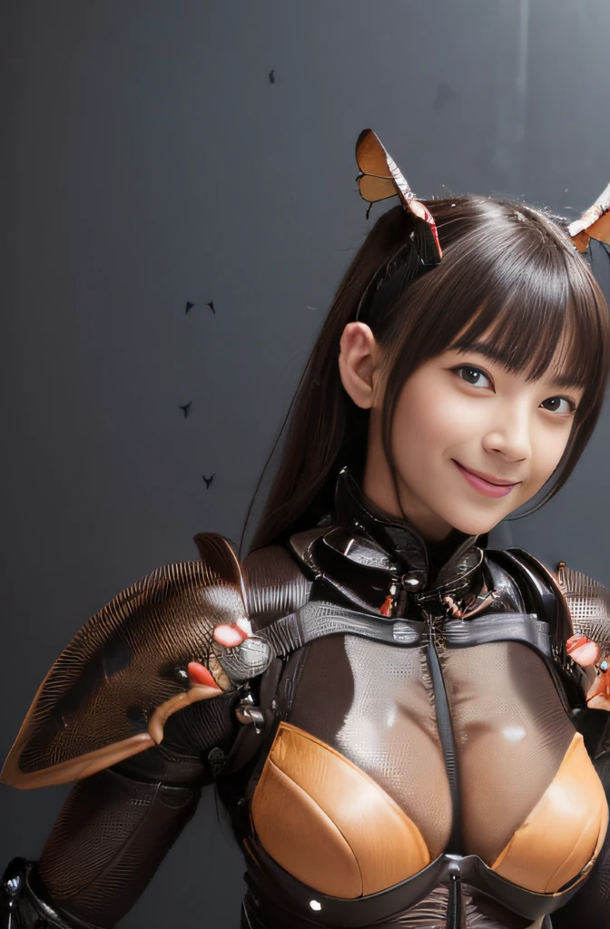 (high resolution,masterpiece,best quality,extremely detailed CG, anime, official art:1.4), realistic, photo, amazing fine details, all intricate, gloss and shiny,awesome many layers, 8k wall paper, 3d, sketch, kawaii, illustration,( solo:1.4), perfect female proportion,villainess, (fusion of dark brown cockroach and lady:1.4), (brown cockroach form lady:1.2), (brown cockroach lady:1.2), (fusion:1.2), (solo:1.4), (evil smile:1.2), muscular, abs, (cockroach brown exoskeleton bio insect suit:1.4), (cockroach brown exoskeleton bio insect armor:1.2), (brown transparency cockroach wing:1.4), (brown cockroach antennae:1.3),