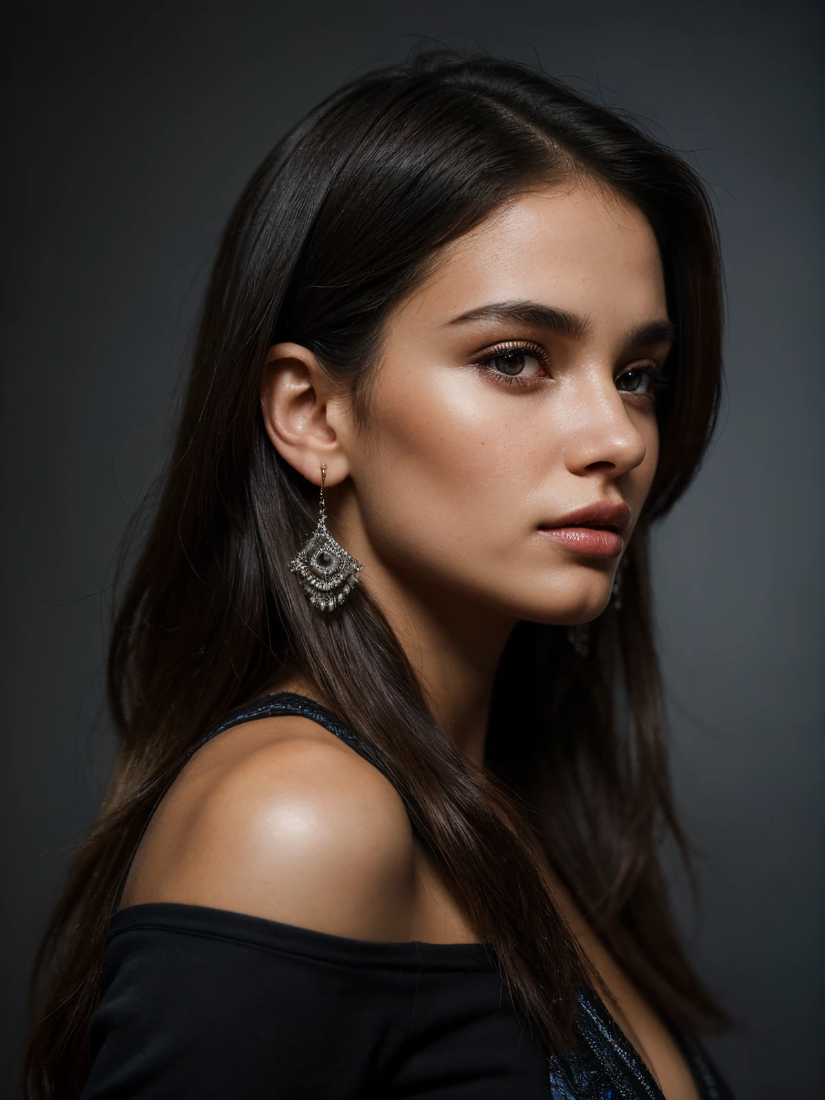 portrait of a beautiful young 22 year old girl, looking straight to the camera, slim, fair skin, white light tone face, black eyes, not too skinny, looking realistic, black eyes, long black hair, wearing elegant earrings, light background, photorealistic, photo, masterpiece, realistic, realism, photorealism, high contrast, photorealistic digital art trending on Artstation 8k HD high definition detailed realistic, detailed, skin texture, hyper detailed, realistic skin texture, armature, best quality, ultra high res, (photorealistic:1.4), high resolution, detailed, raw photo, sharp re, by lee jeffries nikon d850 film stock photograph 4 kodak portra 400 camera f1.6 lens rich colors hyper realistic lifelike texture dramatic lighting unrealengine trending on artstation cinestill 800
