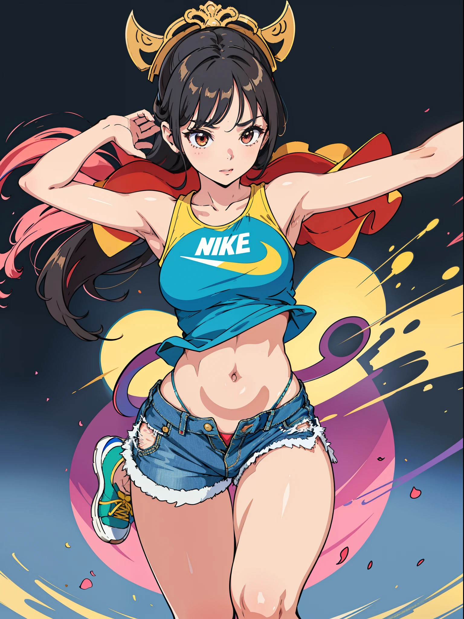 Uchimeimei, Very sensual, Clothes for girls with funk, Brazilian, Rio de janeiro, Dancing funk, scroll, big assa, thick leg, Wear extremely short denim shorts, wearing a mini shirt, There is leakage in the belly button, Nike sneakers, long whitr hair, Speakers at the back, full bodyesbian, Very realistic, Very sexy, 8K, 8K is extremely detailed), (Extremely Delicately Beautiful), (tmasterpiece), (Better quality: 1.0), (Ultra-high sharpness:1.0)