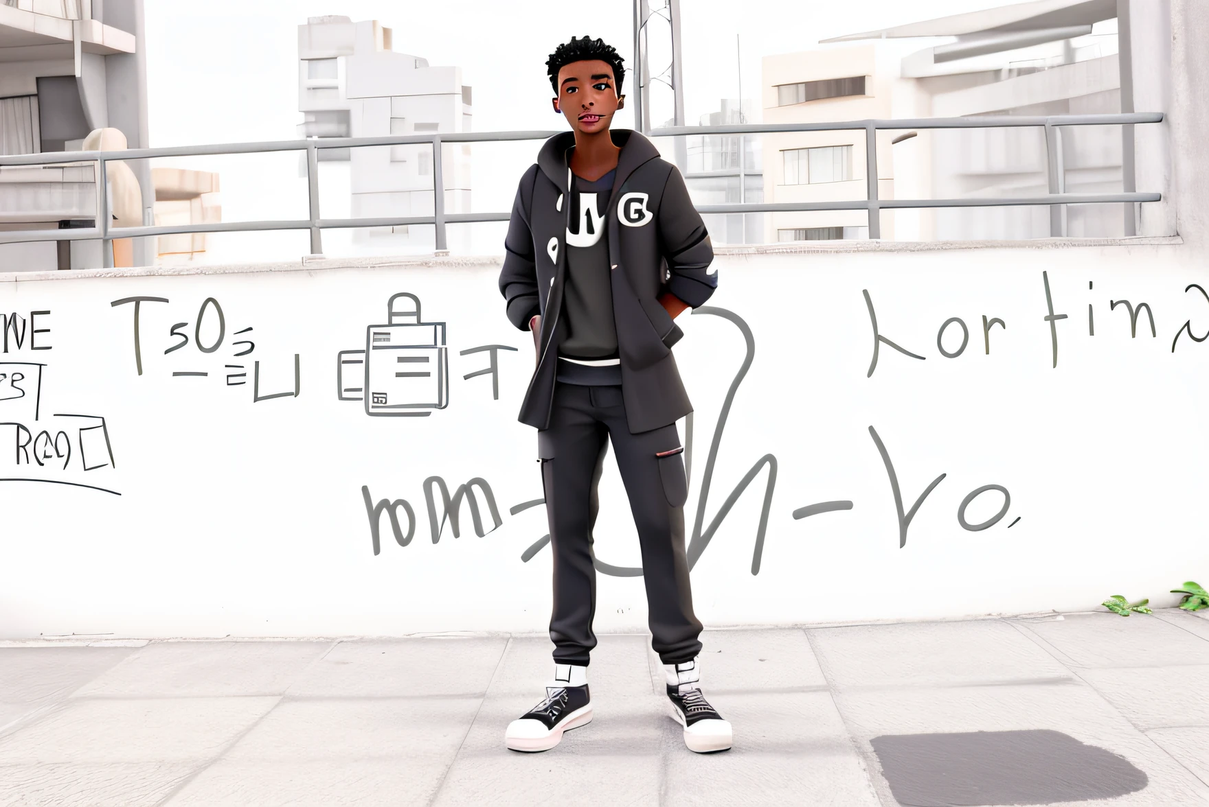 um joven negro rapaz,