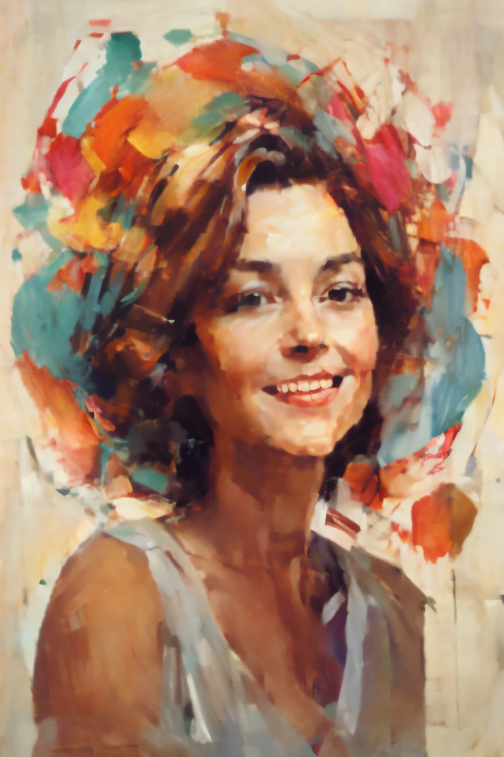 An oil painting style, portrait, expressive brush work, realistic