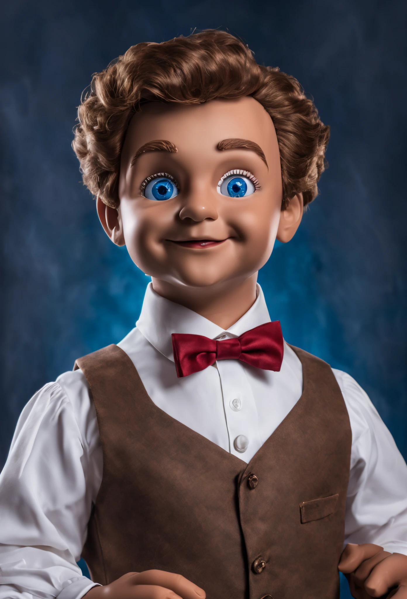 Good Guy is a ventriloquist dummy with an angelic appearance. Your hair is so brown, Your blue eyes shine, image in very high quality.