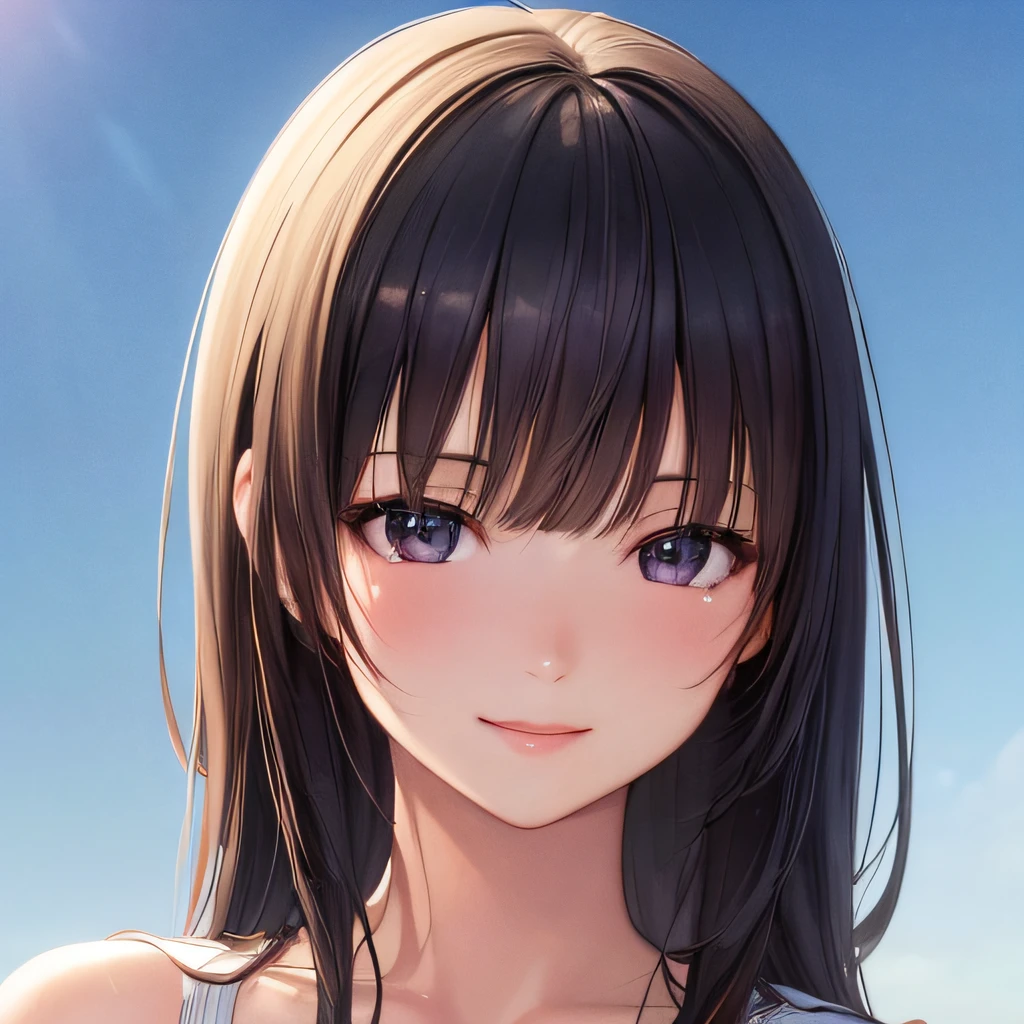 photographrealistic, (masutepiece,Best Quality:1.4),(8K,Raw photo,photographrealistic:1.2), Detailed skin,Detailed face,1girl in,Japanese Idol,Cute face, Black hair,slender, shiny eyes, Smile, close-up, Dutch Angle, looking away from viewer, Third-Person View