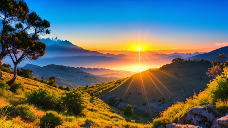 Paisajes hermosos con increible puesta de sol