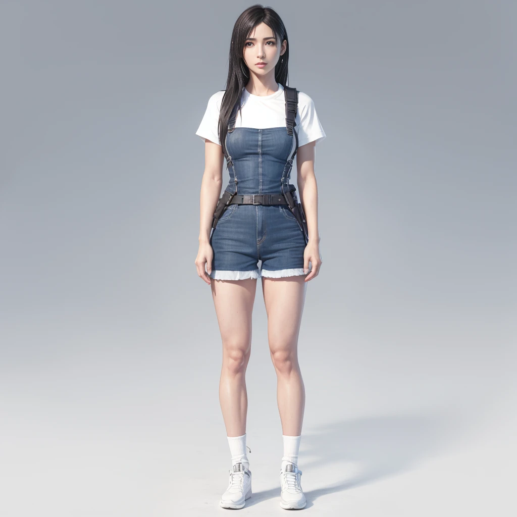 (best quality,ultra-detalhado),(Realistic:1.37),Tifa Lockhart,Rosto bonito e detalhado, expression serious, textura ultra realista, rosto delicado, corpo delicado, Fit physique