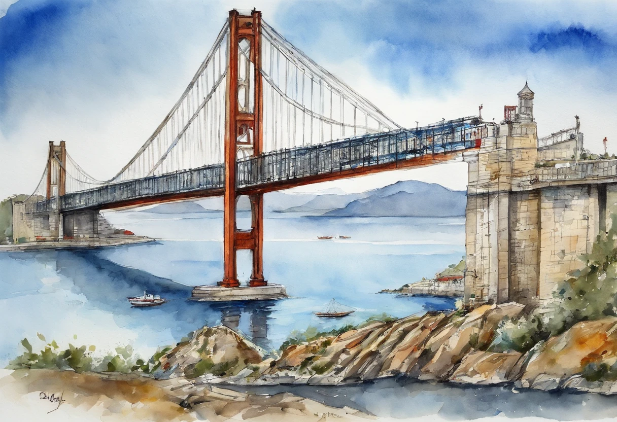 Dalian Xinghaiwan Bridge Suspension Bridge Blue Theme