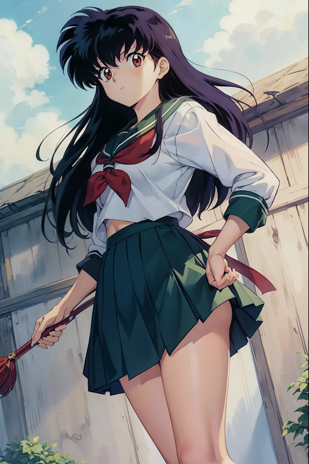 巨作, Best Quality, HD, Kagome Higurashi, school uniforms, Colored