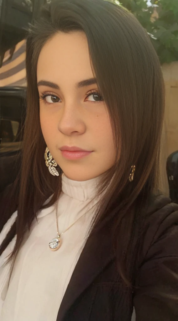 Loli, o e bonito, wearing blue sunglasses, jaqueta amarela, moletom branco, many colorful buildings, baby face, estilo chibi, cabelos bicolores vermelhos e azuis, olhos de detalhe perfeitos, rosto delicado, CG perfeito, Qualidade de imagem HD, Colorful balloons, heaven, a white car parked in front of a building,
