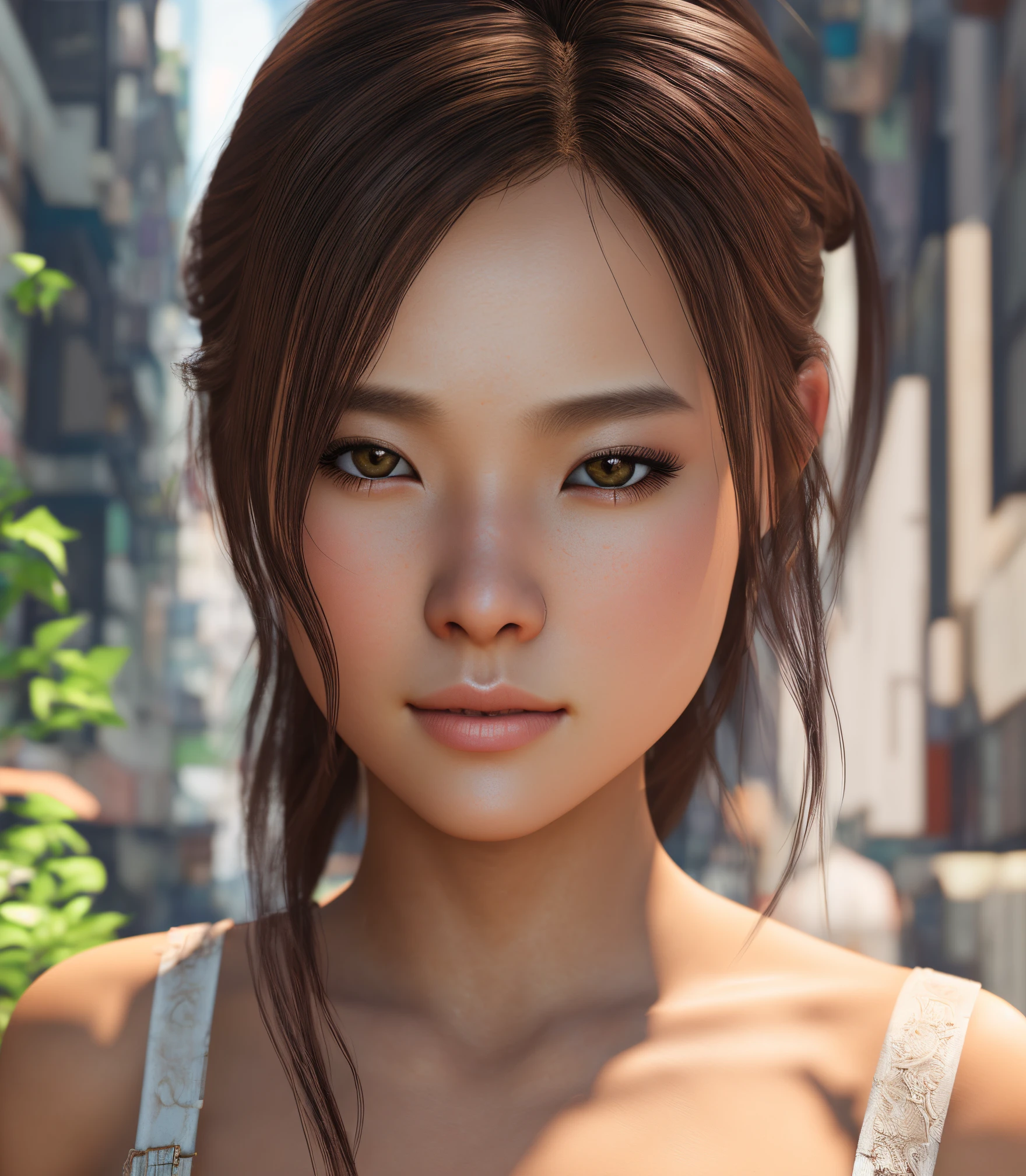 Realistic, Highly detailed CG integrated 8K Dendenden wallpaper, The is very detailed, HD RAW color photography, profesional photo, (8K, RAW photogr, highest quality, On the table: 1.2), (Realistic, realisticlying: 1.37), otherworldly beauty, young and cute, blend, Glossy glossy skin, (Fair face:1.2), Best quality at best, ray-traced reflection, A very detailed one, A high resolution, hyper-detailing, The is very detailed, shinning,Hong Kong mixed race