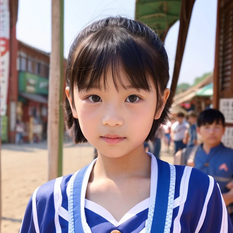  Girl,short-cut、 Cowboy Camera, Chinese dress、looking at wiener、be sweaty、Hold the stick