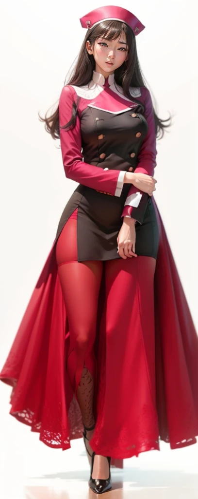 Works of masters，best images quality，nurse woman，student clothes，over knee socks，high-heels，Raised sexy，plum，Lace