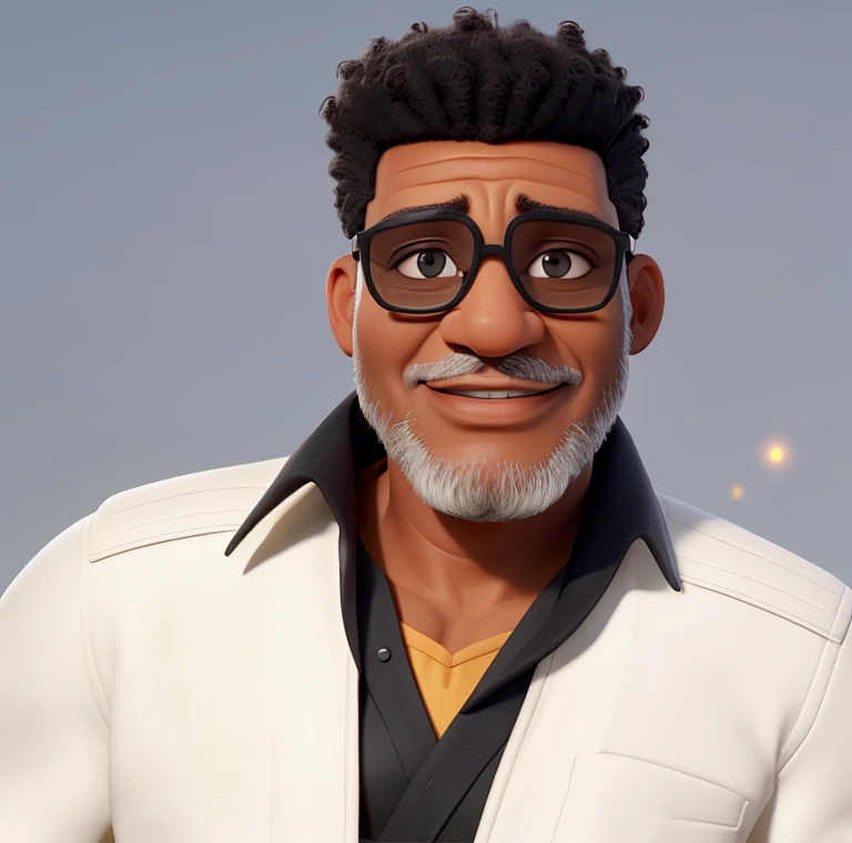 un gros plan d'un homme noir africain portant des lunettes de soleil et une veste blanche, Il a environ 60 ans, il a environ 6 0 ans, il a environ 5 0 ans, Il a environ 50 ans, Georges Clinton, il a environ 7 0 ans, Photo tendance, prise au début des années 2020, Photo tendance 2019