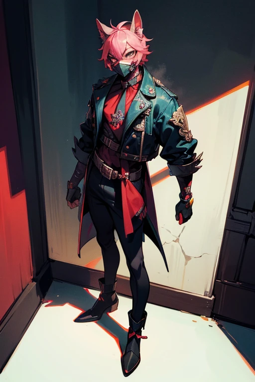 (masterpiece) male, animal mask, dnd, dungeons and dragons, full body, tabletop, cyberpunk, streetpunk, man, perfect face