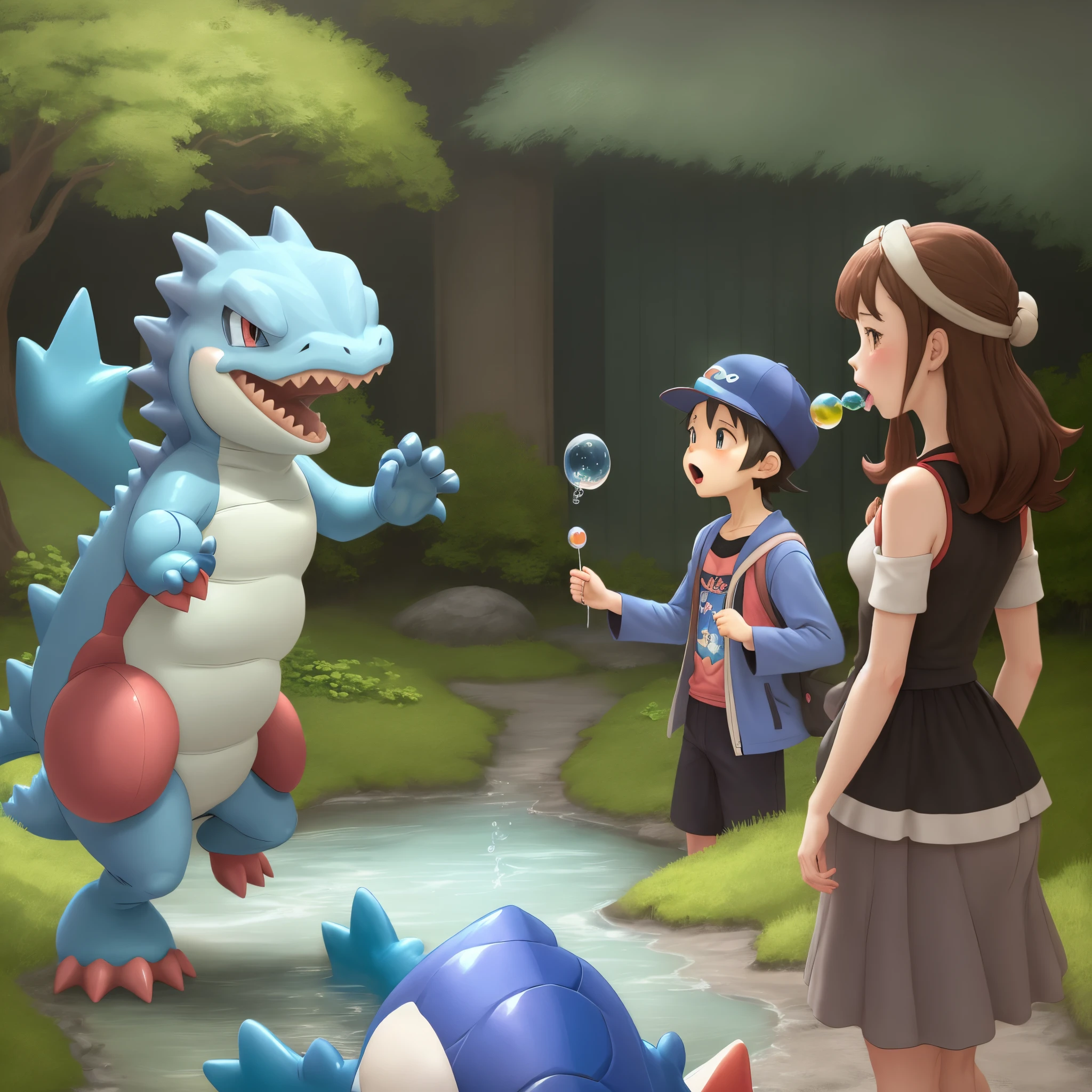 Pokémon totodile spitting bubbles studio ghibli