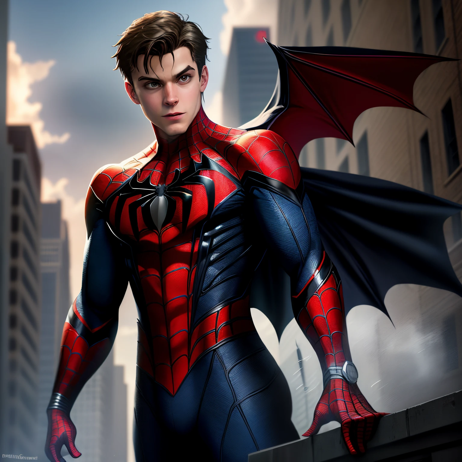 Spider-Man combined with Batman