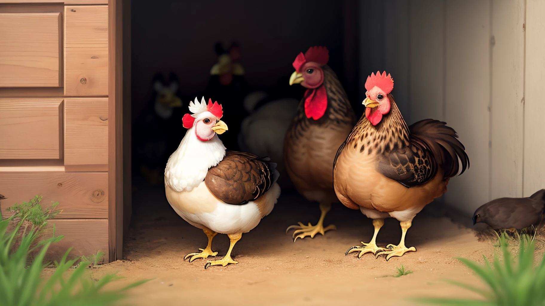 Chickens and quail