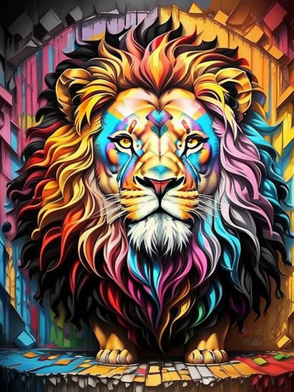 (lion), Eduardo Kobra padding ,wall PORTRAIT geometric multidimensional, art, chibi,
yang08k, beautiful, colorful,
masterpieces, top quality, best quality, official art, beautiful and aesthetic,