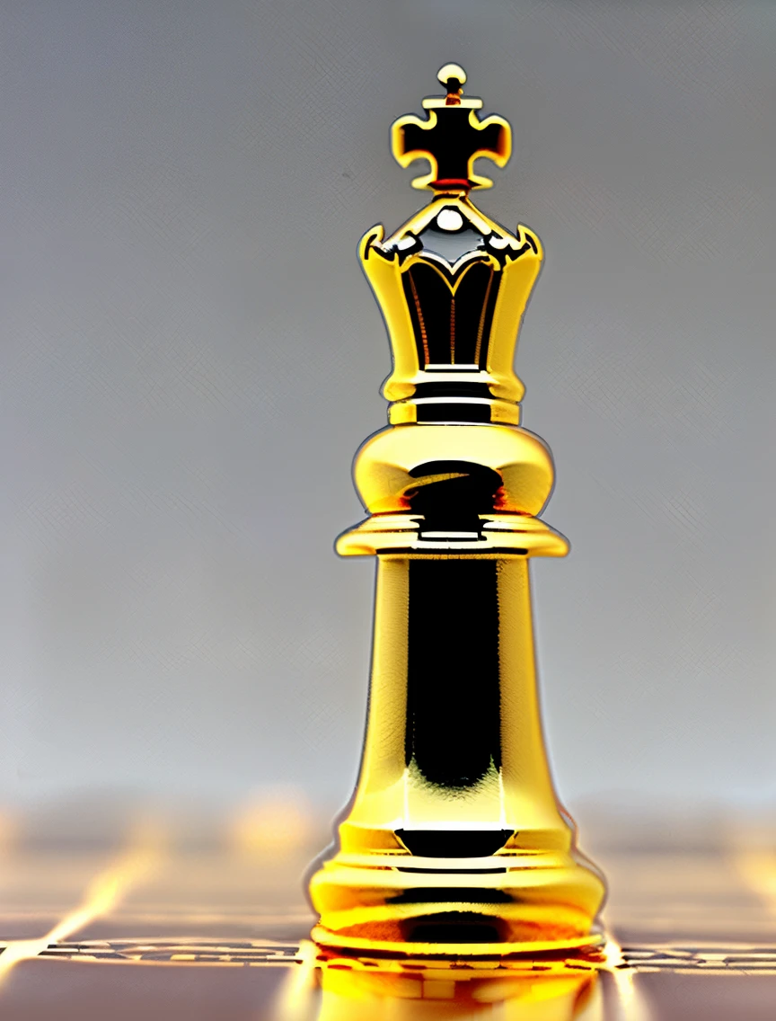 a golden chess piece King of chess, rei de xadrez brilhante, chess piece ,longo