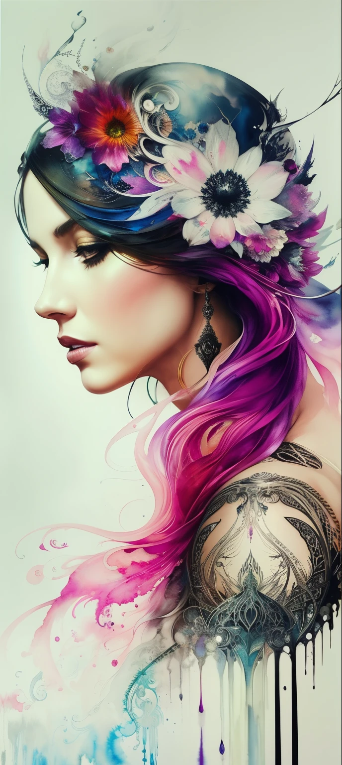 portrait full height , anime style tattoo from Lucy Drop cyberpunk Edgerunners with bright colors , slim, smile, very detailed beautiful face and body, very small slim chest with tattoo, long slender legs with tattoo, freedom, soul, digital illustration, approaching perfection, dynamic, very detailed, watercolor painting, art station, concept art, smooth, sharp focus, illustration in the style of artists like Russ Mills, Sakimichan, Vlop, Lois, Artgerm