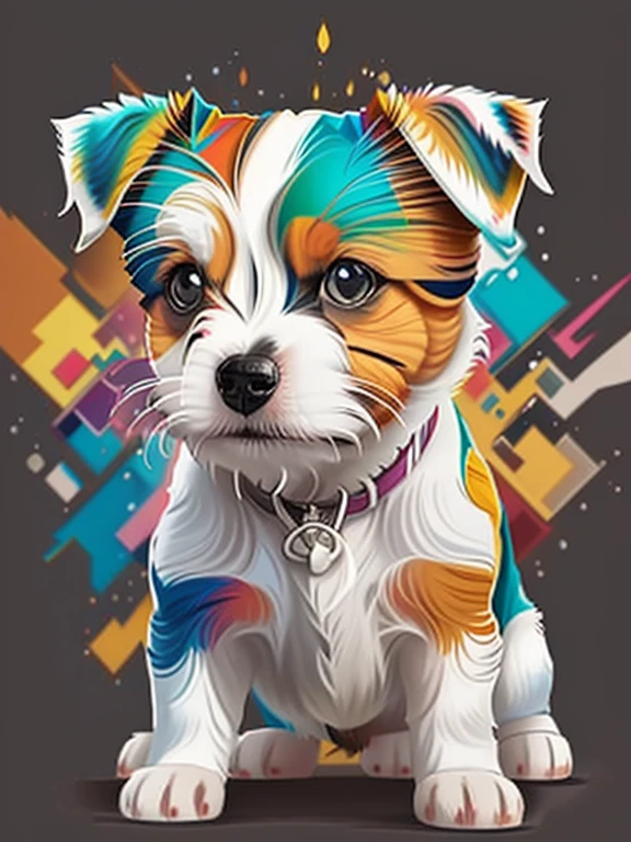 (Jack Russell Terrier  ),(melhor pose),(best angle), (better expression), Eduardo Kobra acolchoamento ,multidimensional geometric wall PORTRAIT, arte, Chibi,
Yang08k, lindo, Colouring,
Primary works, qualidade superior, melhor qualidade, Arte Oficial, Beautiful and Aesthetic, pelos coloridos,