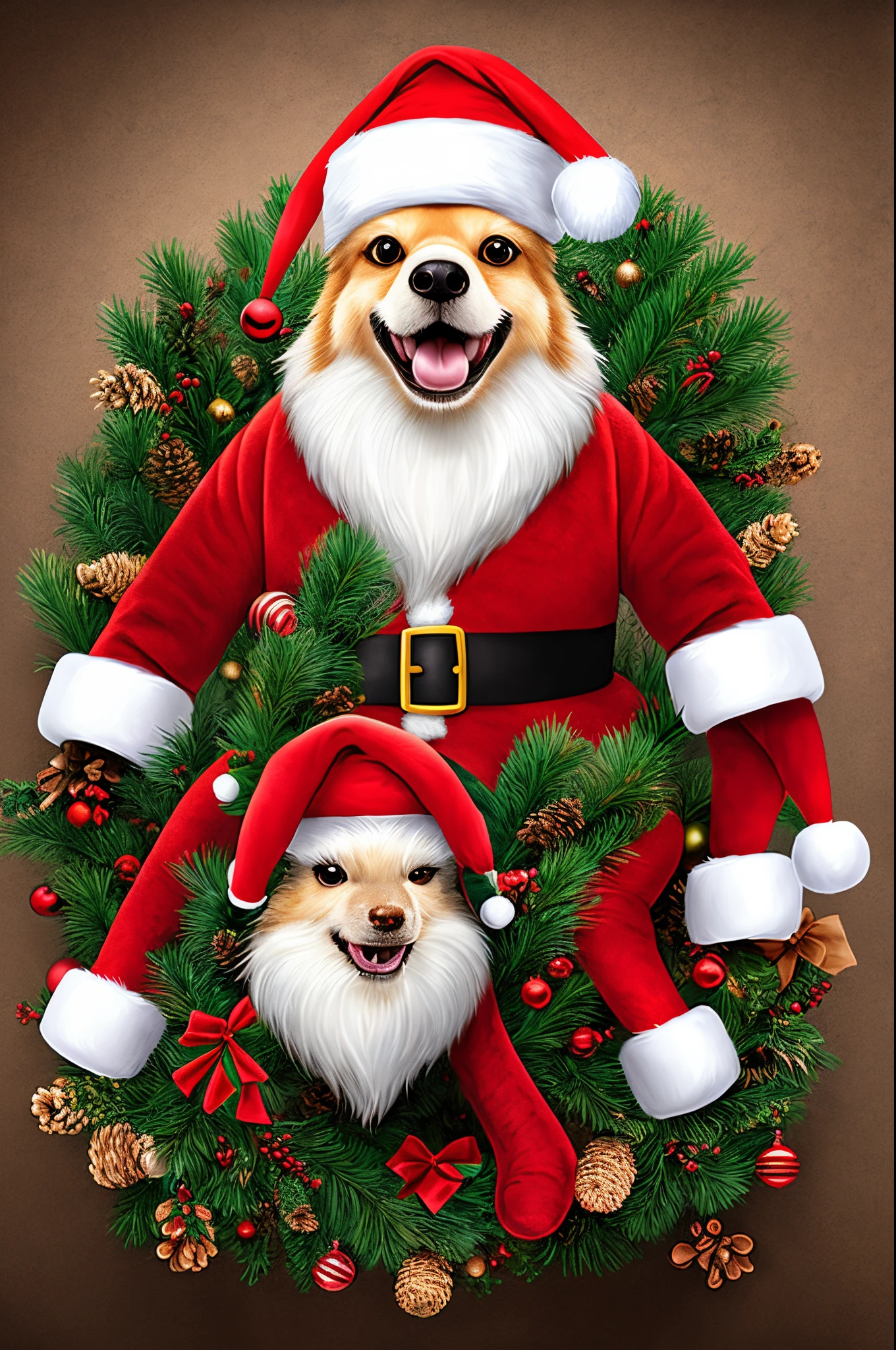 Anthropomorphic Christmas animals