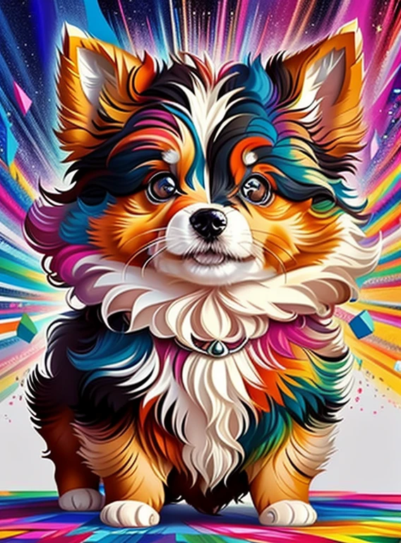 (german spitz puppy ),(melhor pose),(best angle), (better expression), Eduardo Kobra acolchoamento ,multidimensional geometric wall PORTRAIT, arte, Chibi,
Yang08k, lindo, Colouring,
Primary works, qualidade superior, melhor qualidade, Arte Oficial, Beautiful and Aesthetic, pelos coloridos,