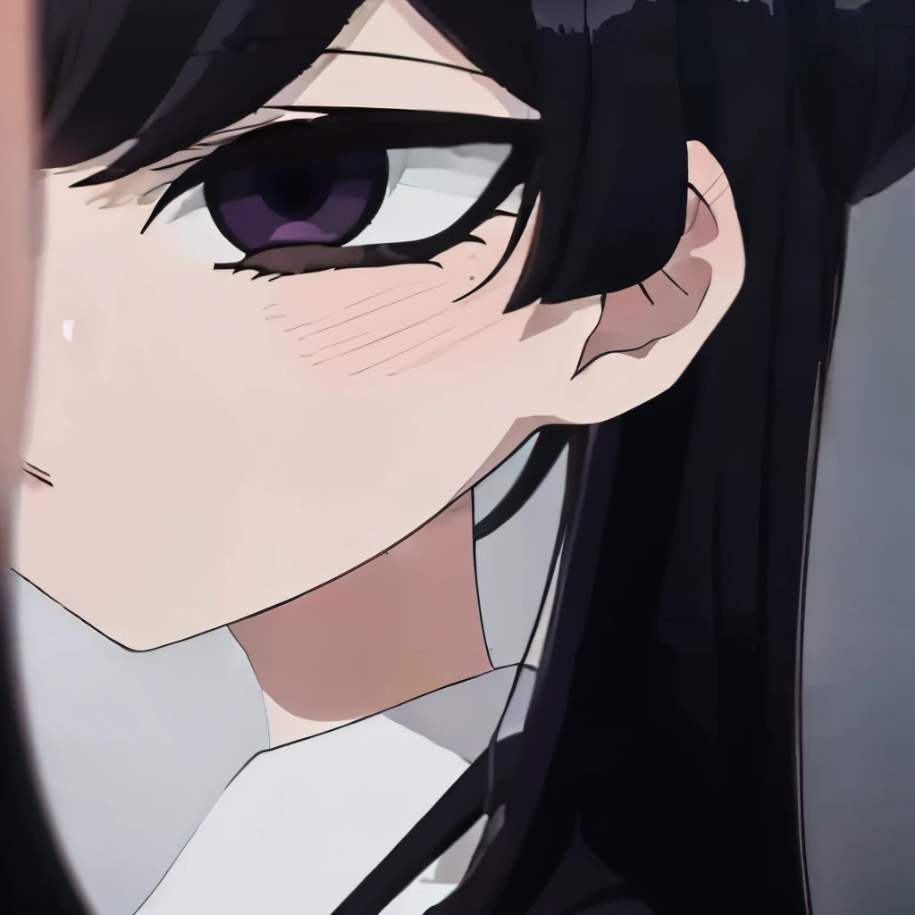 ((masterpiece)),((best-quality)),detailed,Komi_DC,1girl,solo,long_hair,black_hair,black_eyes,looking_at_viewer,anime,aesthetic