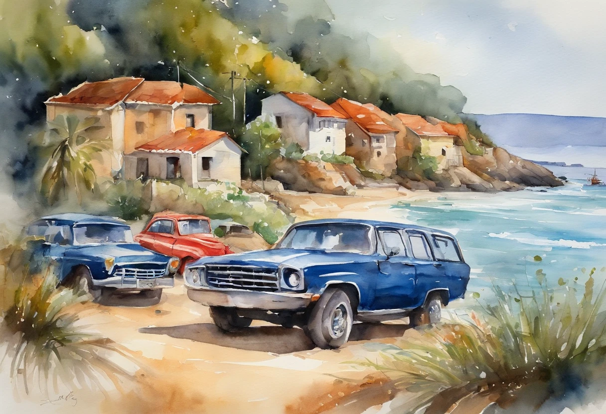 the sea,beachside,highways。vehicles