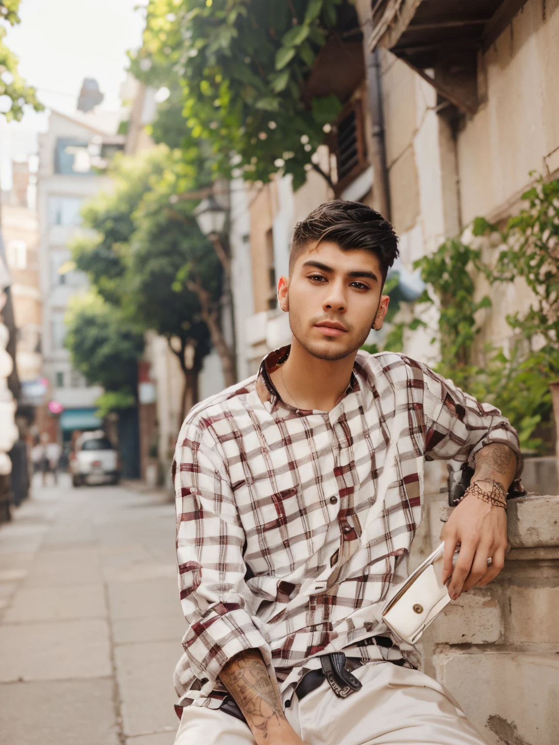 Change background and hairstyle into zayn Malik