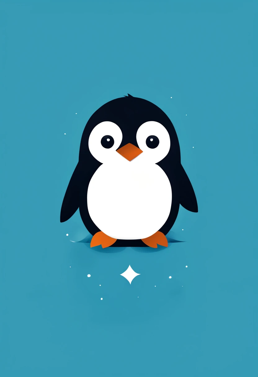 t-shirt design, a penguin with kawaii eyes , digital art by Malika Favre, shutterstock contest winner, logo art, artwork, angular, art