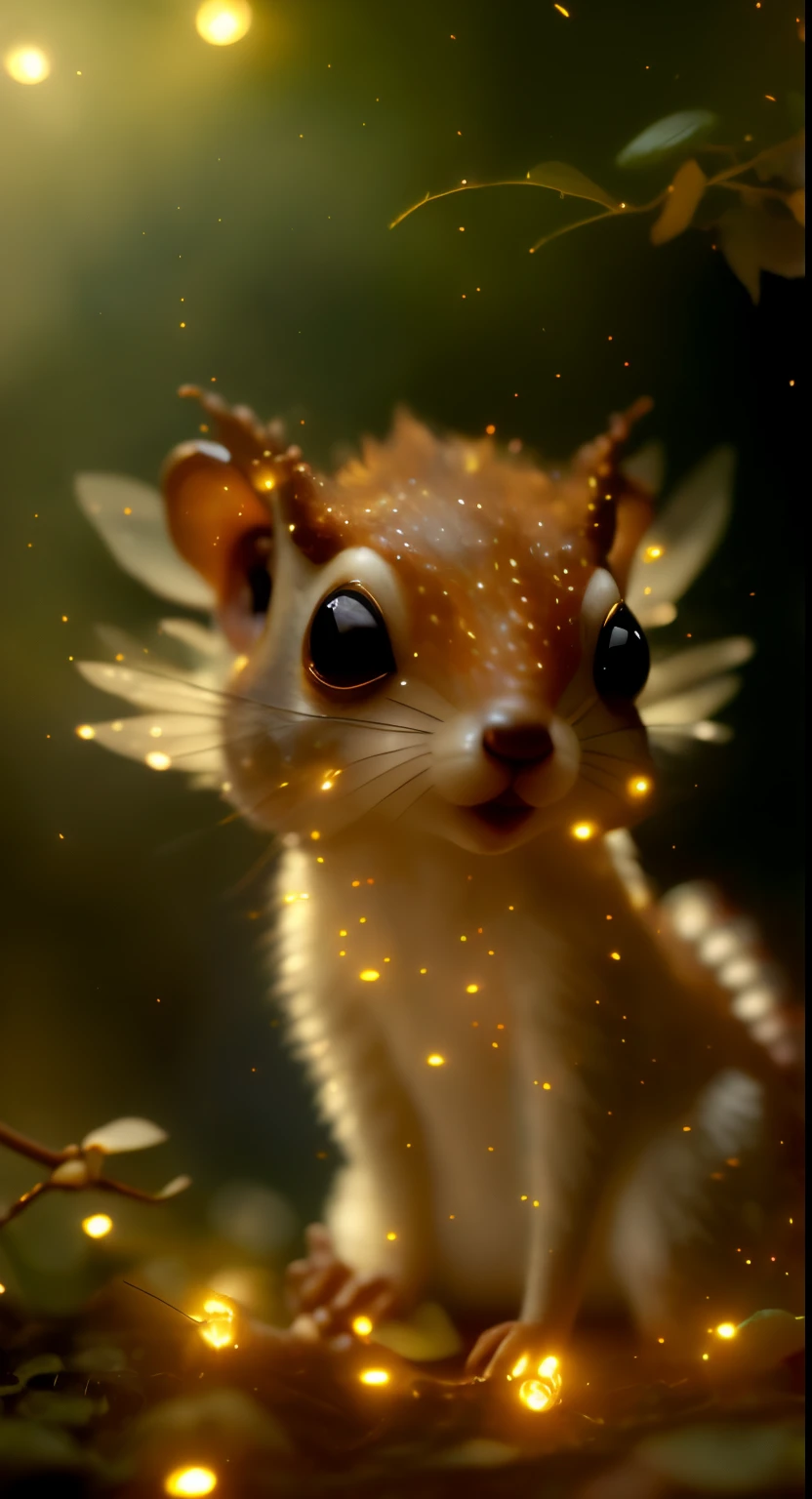 Close up of cute tiny fireflies, furry tail, Squirrel, tasseled ears, illuminate the bush, a detailed painting, cgsociety, Detailed painting, artstation hd, high detail, cgsociety, photo realism, Concept art, artstation hd, official arts, bokeh, 真实感, Realism, Squirrel, tasseled ears, holding a nut in his paws, acorn, tmasterpiece, Brad Jongsan walks in the jungle (Night of the Fireflies), (higly detailed: 1 1), rough face, natural skin, hiquality, NSFW, pretty eyes, (Detailed face and eyes), (s face: 1 2), tumult, Complementary, real-photo, .....PSD, Lightweight Film Photography, sharp-focus, contrast lighting, Detail Skin, high resolution 8k, Crazy detailing, Realistic, professional photo of a, 8K UHD, dslr, soft light, hiquality, film grains, Fujifilm XT3
