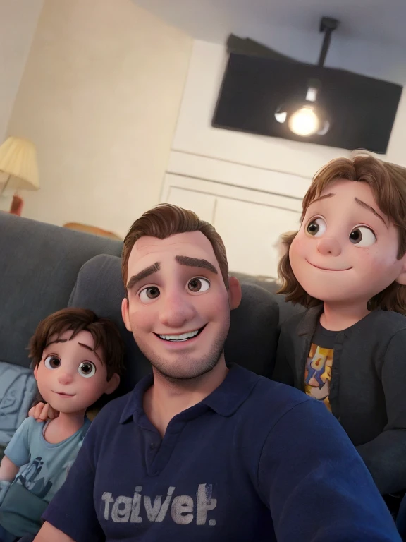Now three children are sitting on a couch with a man, Famille heureuse, very very low quality picture, photographier, Alex, 4 0 ans homme, Jose Miguel Roman Frances, very very happy!, Matthieu 9 5, enes dirig, Photo selfie, Jésus Alonso Iglesias, par Nandor Soldier, photographie, (38 ans)