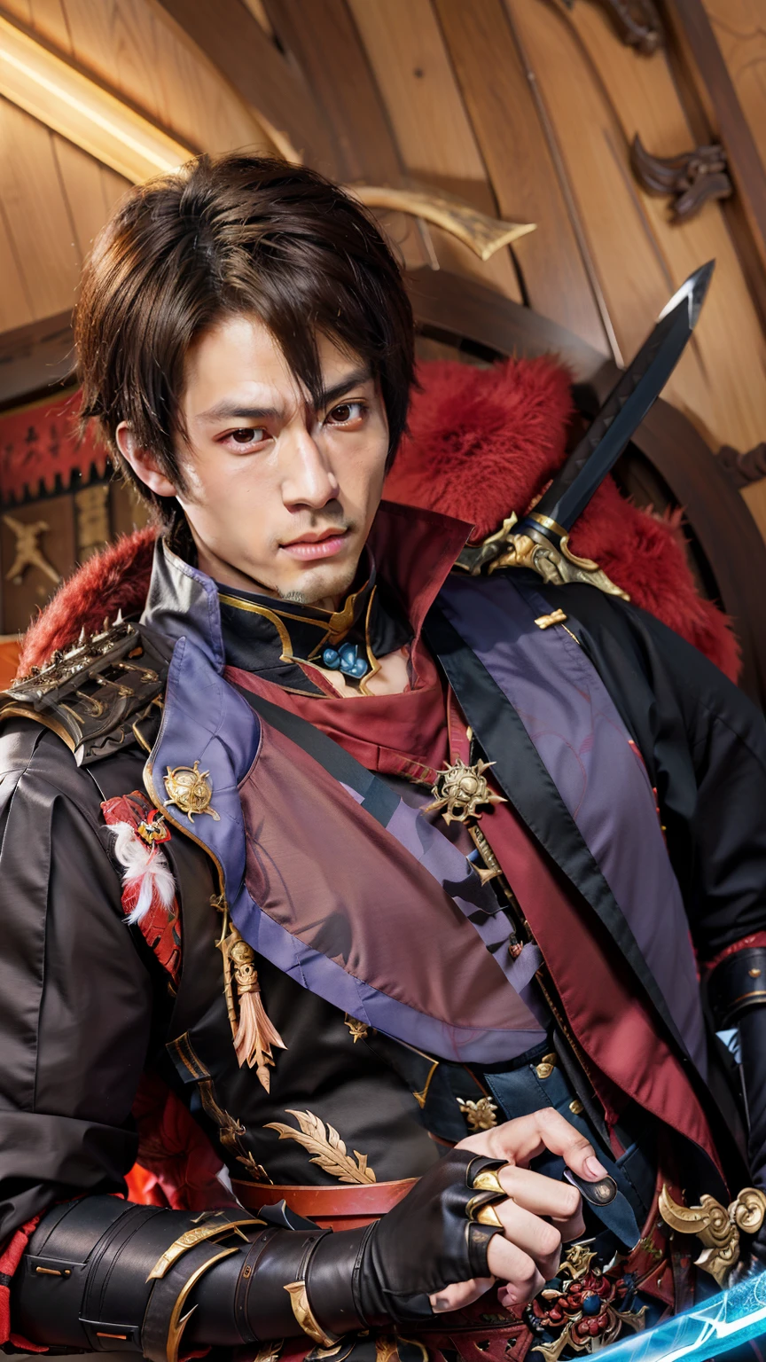 a close up of a person holding a sword in a room, keqing from genshin impact, key anime art, handsome guy in demon slayer art, zhongli from genshin impact, genshin impact character, genshin, detailed key anime art, male anime character, genshin impact style, anime handsome man, shadowverse style, detailed anime character art