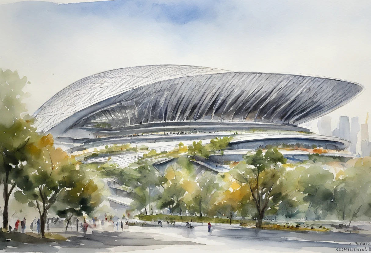 Araffature of dome roof and parking lot building, Cha Shibiao, shenzhen, Inspired by Cha Shibiao, Zaha Hadid style architecture, Zaha Hadid architect style, Zaha Hadid Architecture, huge futuristic building, Hangzhou, turban, Chinese , zaha hadid building, full view, futuristic sport arena, beijing
