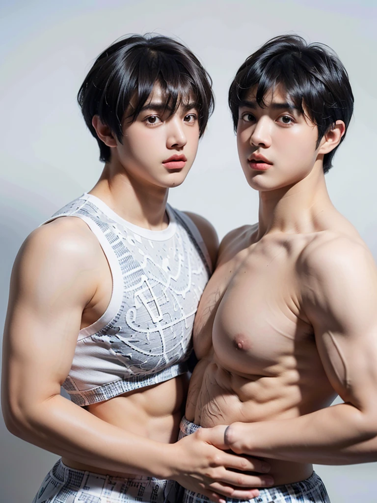 ,(caustics:1.5 )
(white background:1.4)
(1boy:2.6),(single boy:2.2), Shin Jinying, Cai Xukun, Kim Do-young, wan adorable korean face,17-year-old boy thin face, jimin, (vast pecs:1.6), (round pecs:1.7), (big pecs:1.5),(micchi:1.3),(Japanese short hair:1.7),(boy's short hair:1.7),(straight-backed :1.5),(thick eyebrows:1.1),(naked:1.3),(messy hair)
(textured bangs:1.6), (narrow waist:1.4),