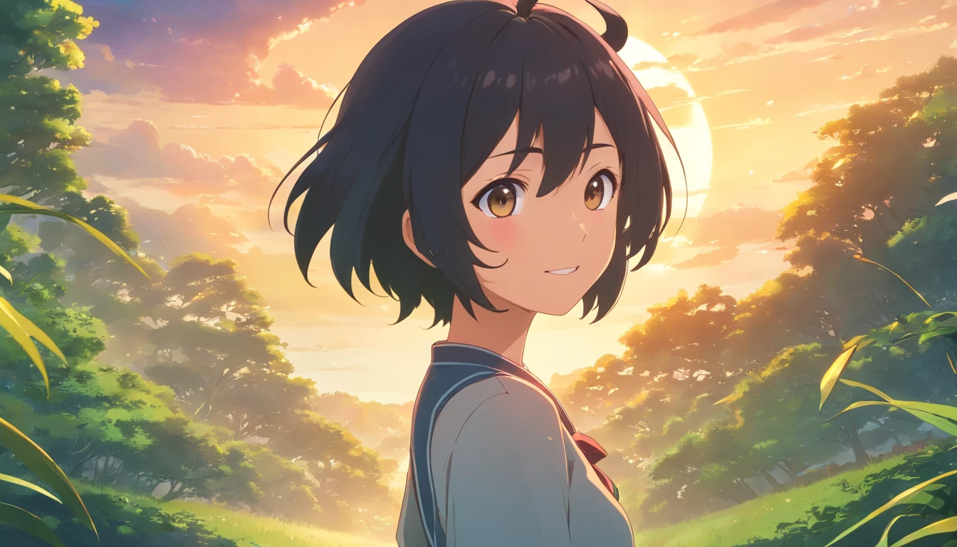 black hair, hair bobbles, wince, longeyelashes, solid circle eyes, fake animal ears, light smile, ear blush, fang, nsfw, wakfu, Surrealism, drop shadow, anaglyph, stereogram, tachi-e, pov, atmospheric perspective, 8k, super detail, ccurate, best quality, HD, 1080P