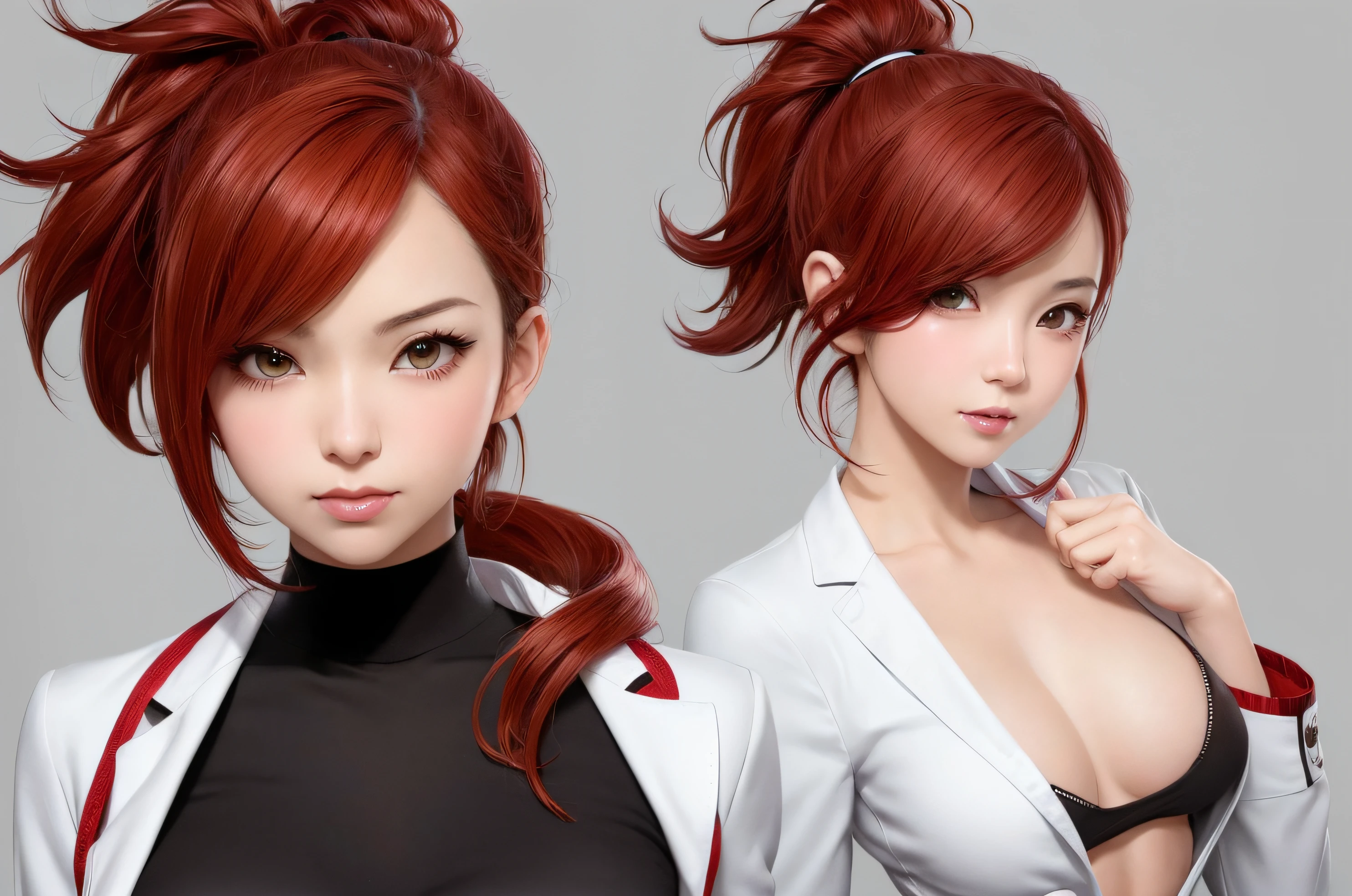 anime girl with red hair and black top posing for a picture, range murata and artgerm, anime style character, realistic anime artstyle, official character art, realistic anime art style, detailed anime character art, cushart krenz key art feminine, persona 5 art style wlop, ig model | artgerm, lois van baarle and rossdraws