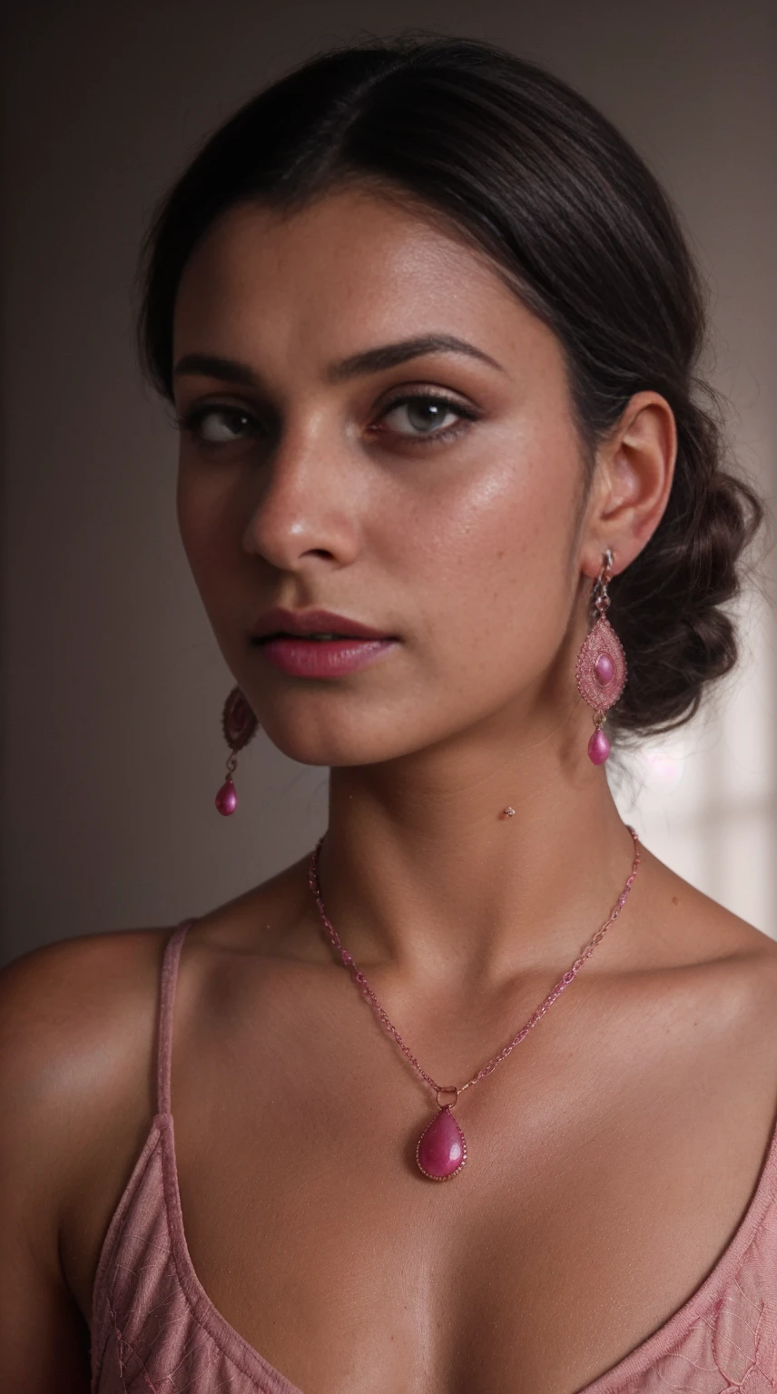 Indian treditional Salwar Kameez dark, solo girl, (RAW photo, realism: 1.8), (very dark pink lip gloss, jet dark pink lipstick, realistic eyelashes, dark brown eye shadow, shy, blushing, high quality, high resolution, depth of field, chromatic aberration, caustic, wide light, natural colors, 19 year old girl), necklaces, chokers, earrings, nose pin, bracelets, soft skin, fair pink skin, small breasts size, oily shine skin, slime nose, soft skin,