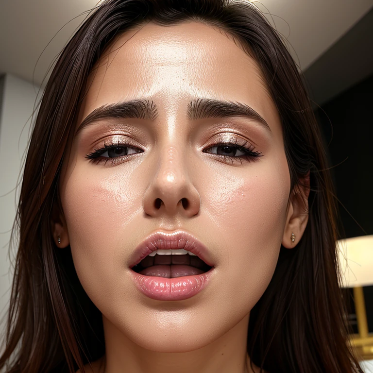 1girl in.masutepiece,,award - winning photo, Extremely detailed, sharp focus on eyes, Nose and Mouth,Face Focus, Woman with mouth open and eyes closed, Black camisole、32years old,A dark-haired、Wrinkles in the eyes:1.0、Symmetrical face,Realistic nostrils、Angle from below、elongated C-shaped nostrils,,,,,,,,,,,,,,,,,,,NSFW,Inside a Chanel store、Lighting that emphasizes skin glowing with sweat、((sharp nose))Skin shiny with sweat、shinny skin、(Trembling girl)vaginal,SEX,Back,wet and shiny lips、Wide-angle lens distortion removal、