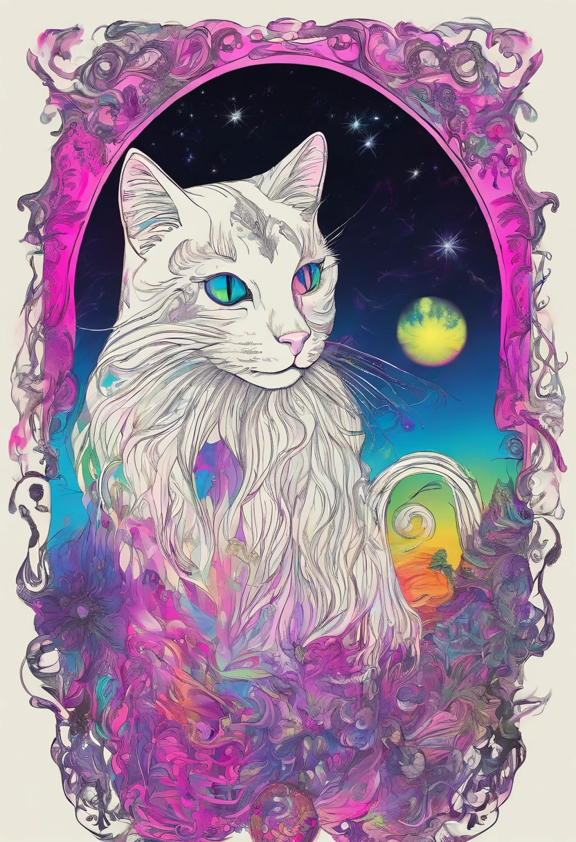 Black light art,black cats,high saturated,hight contrast,vibrant with colors,ultra - detailed,ultraclear,hyper-detailing,tmasterpiece,