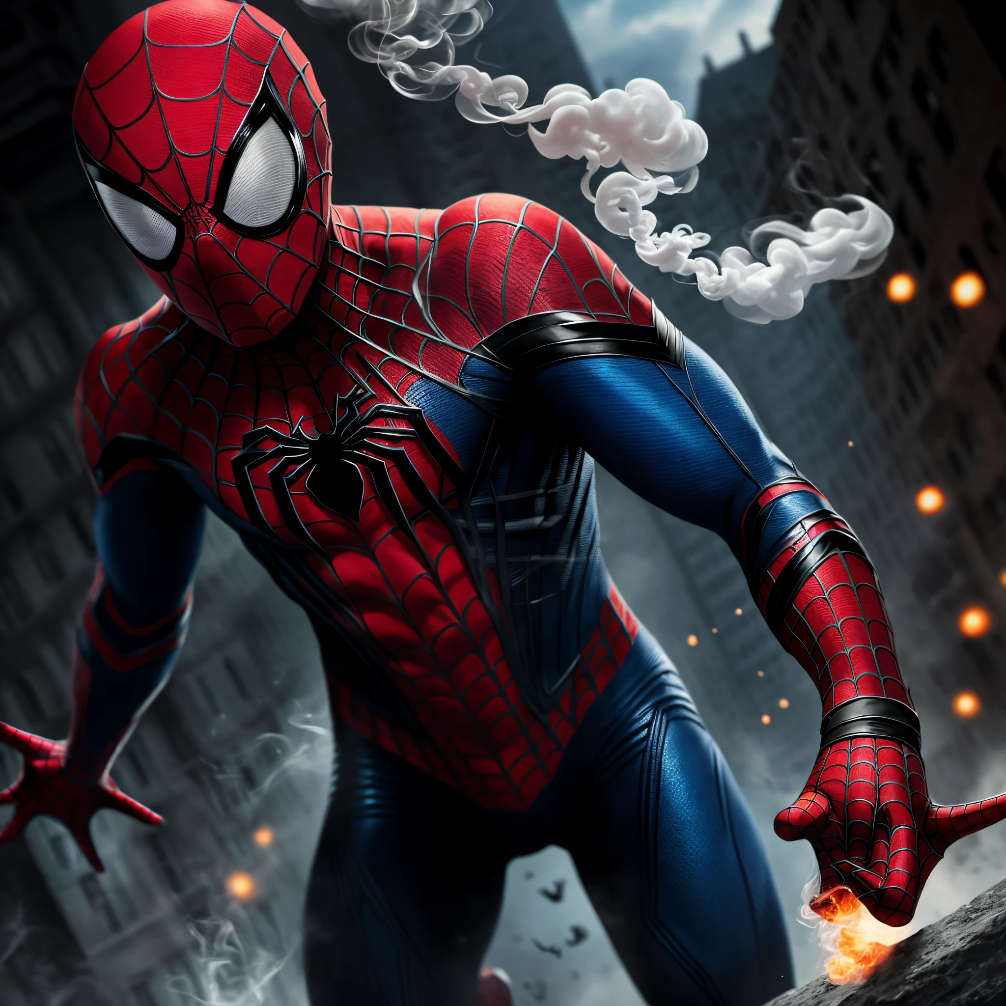 Scary Spider-Man smoking