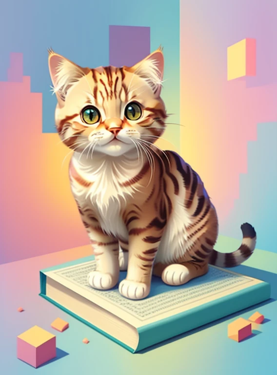 (gato tabby), Munchkin ,Geometric multidimensional wall portrait, livro de arte, Tchibi,
Yang08k, Beautiful, colorido,
Obras, of the highest quality, best quality, arte oficial, Beautiful and Aesthetic,