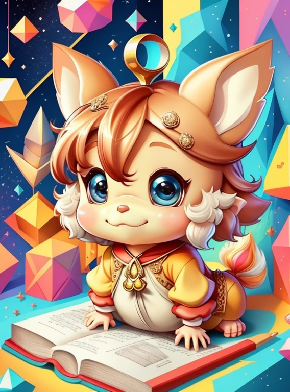 (coelhinho fofo), Munchkin ,Geometric multidimensional wall portrait, livro de arte, Tchibi,
Yang08k, Beautiful, Colouring,
Obras, of the highest quality, best quality, Arte Oficial, Beautiful and Aesthetic,