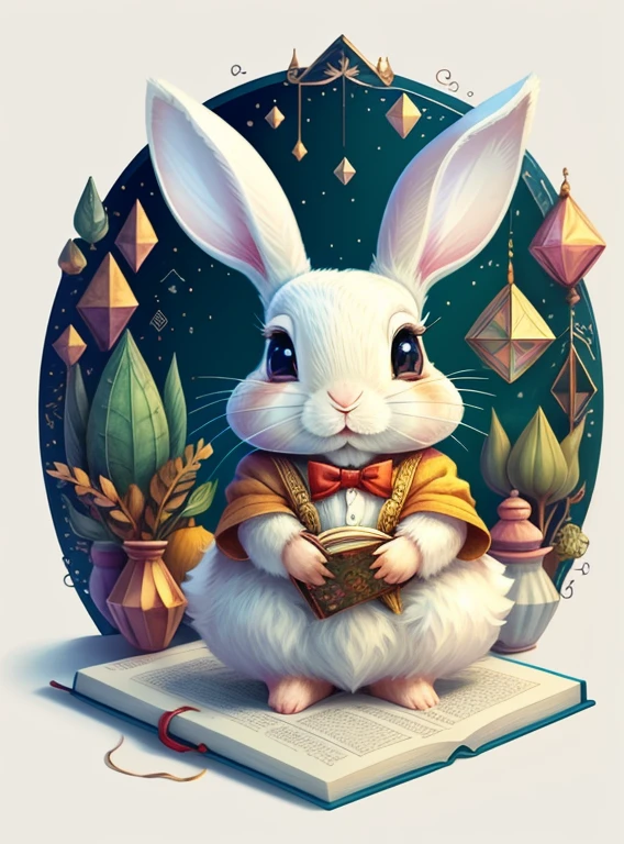 (cute babby rabbit with big ears), Munchkin ,Geometric multidimensional wall portrait, livro de arte, Tchibi,
Yang08k, Beautiful, Colouring,
Obras, of the highest quality, best quality, Arte Oficial, Beautiful and Aesthetic,