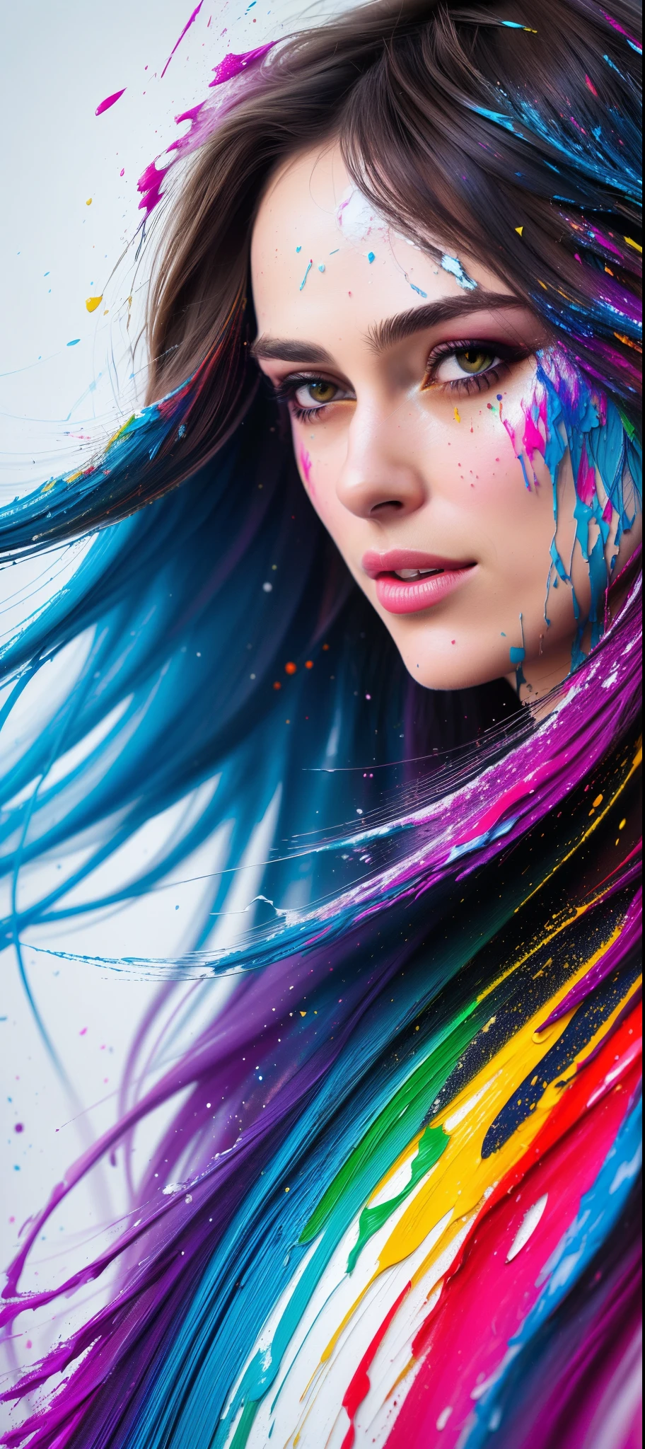 RAW image quality, (level difference:1.8),(Paint collides and splatters on the canvas),(written boundary depth),1 girl, 15 years old, Japanese, ((Lots of colorful enamel paints:1.4)), (exposed to explosive amounts of paint:1.4), (Liquid Paint Rainbow Hair:1.1) paint、defy gravity,thick stream,(Paint splatters:1.3), (hide something big with both hands:1.4), liquid state,amazingly beautiful, masterpiece, detailed background,Super high quality model, amazing background,abstract beauty, (((A large amount of paint flows down, cover most of the body.:1.4))), (((A large amount of paint so that the shape of the chest is no longer visible:1.4))), ((colorful full body paint:1.4)), explosive volumetric, Oil,Heavy Stroke,romantic lighting,Scattered beneath the surface,lens 135mm,f1.8,shine,8K,High resolution, dream-like,ray tracing,HDR,god'light,